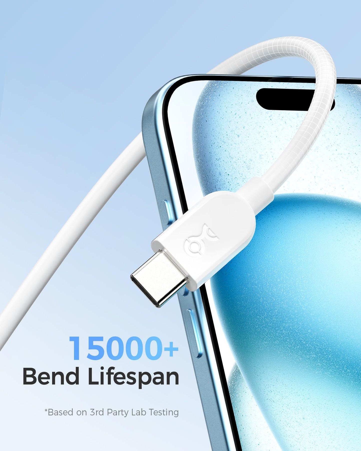Cable Matters 3-Pack USB A to USB C Cable 6ft in White, Support Apple CarPlay, Android Auto, USBA to USBC Charging Cable for iPhone 16/15 Pro Max
