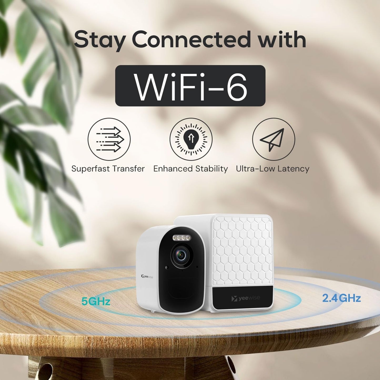 yeewise WiFi6 Solar Security Cameras Wireless Outdoor, 2K QHD Home Security System, 4-Cam Kit, 2.4&5GHz WiFi, Color Night Vision, Local Storage, IP66