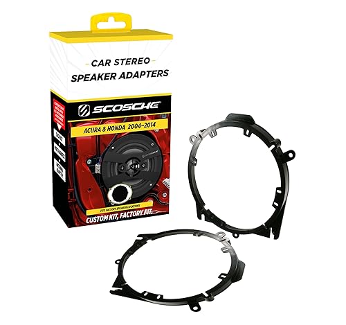 Scosche SAHR6 6.5-6.75” Speaker Adapters Compatible with Select 2004-14 Acura and Honda Vehicles - 6 1/2" to 6 3/4" Adapter Spacer for Car Door