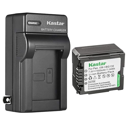 Kastar 1-Pack VW-VBG130 Battery and AC Wall Charger Replacement for Panasonic SDR-H60P, SDR-H68GK, SDR-H79, SDR-H79K, SDR-H79P, SDR-H80, SDR-H80A