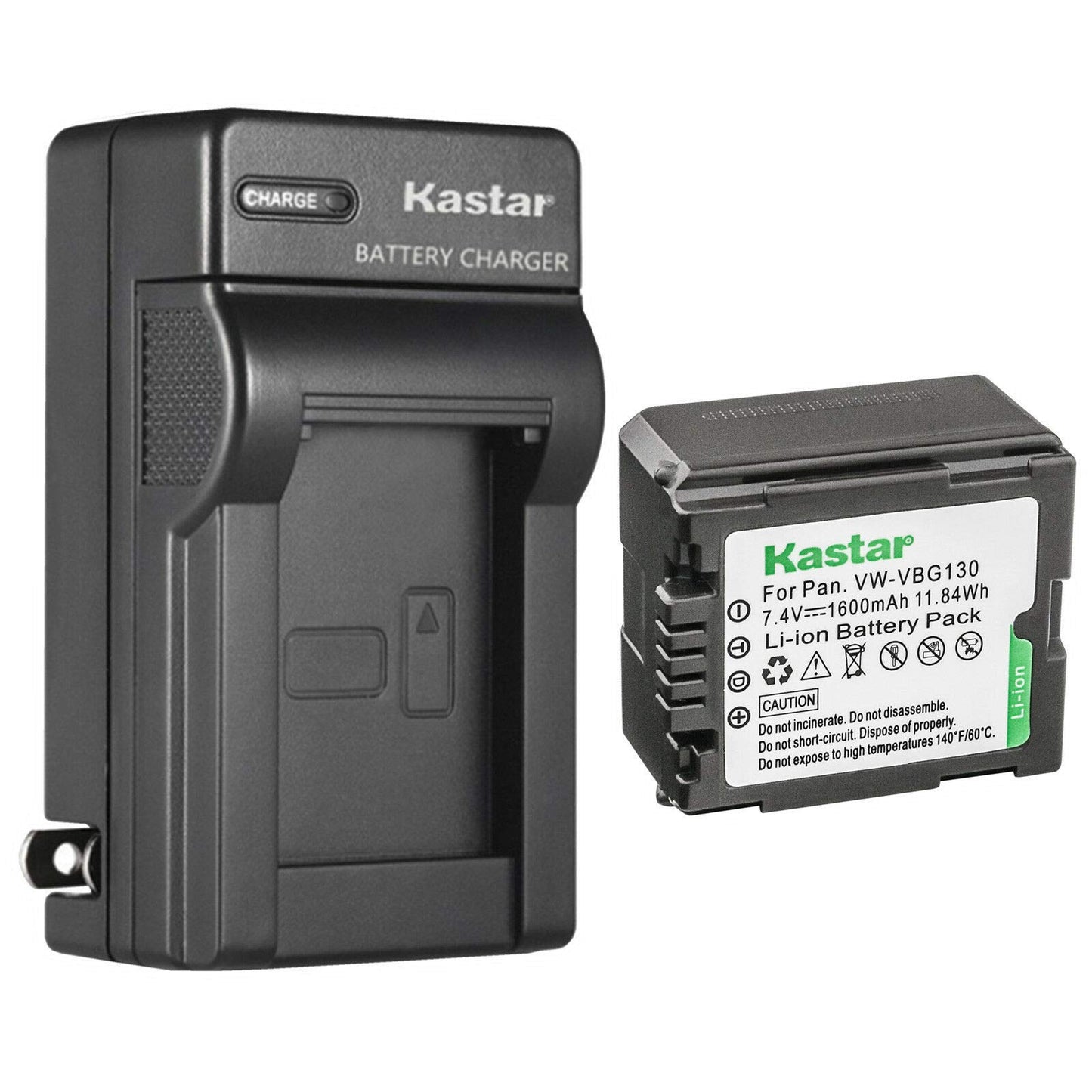 Kastar 1-Pack VW-VBG130 Battery and AC Wall Charger Replacement for Panasonic SDR-H60P, SDR-H68GK, SDR-H79, SDR-H79K, SDR-H79P, SDR-H80, SDR-H80A