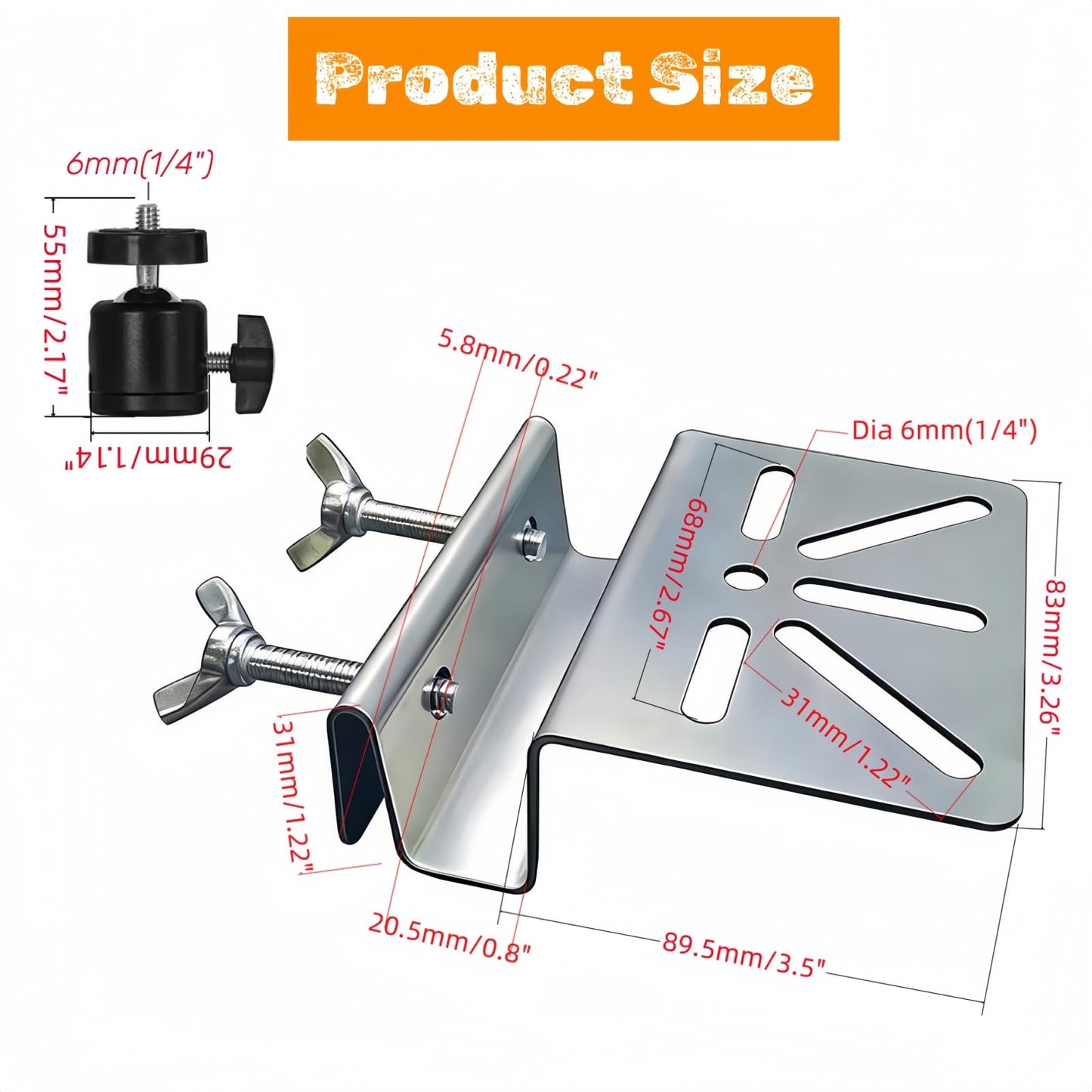 CTXSumTec Pan-Tilt Gutter Mount for Eufy Cameras/Arlo Solar Panels, 360° Adjustable Stainless Steel Bracket, No-Drill Install, Weatherproof, Fits Eufy