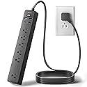 Power Strip, SUPERDANNY 6-Outlet Surge Protector, 4 USB Ports, 4.5 Ft Extension Cord, 900 Joules, Mountable, Overload Switch, Protected Indicator