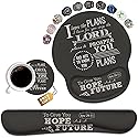 Keyboard Wrist Rest and Mouse Pad Wrist Support Set with Coasters, Non-Slip PU Base, Easy Typing and Relieve Wrist Pain, Perfect for Home Office