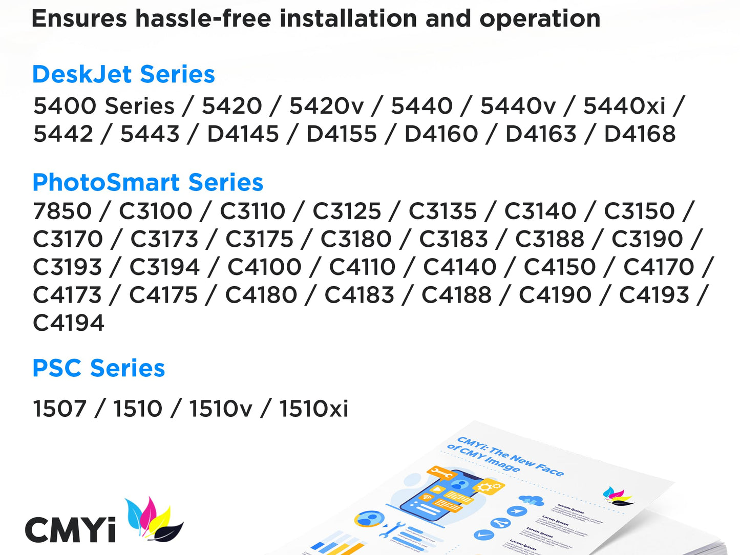 CMYi 93 Color Replacement Ink Cartridge for HP PhotoSmart C3183, C3188, C3190, C3193, C3194, C4180, PSC 1510, 1510v, 1510xi, DeskJet 5420, 5420v
