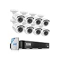 ZOSI 1080P H.265+ Home Security Camera System with AI Human Vehicle Detection, 5MP 3K Lite 8 Channel CCTV DVR Recorder with 2TB Hard Drive and 8 x