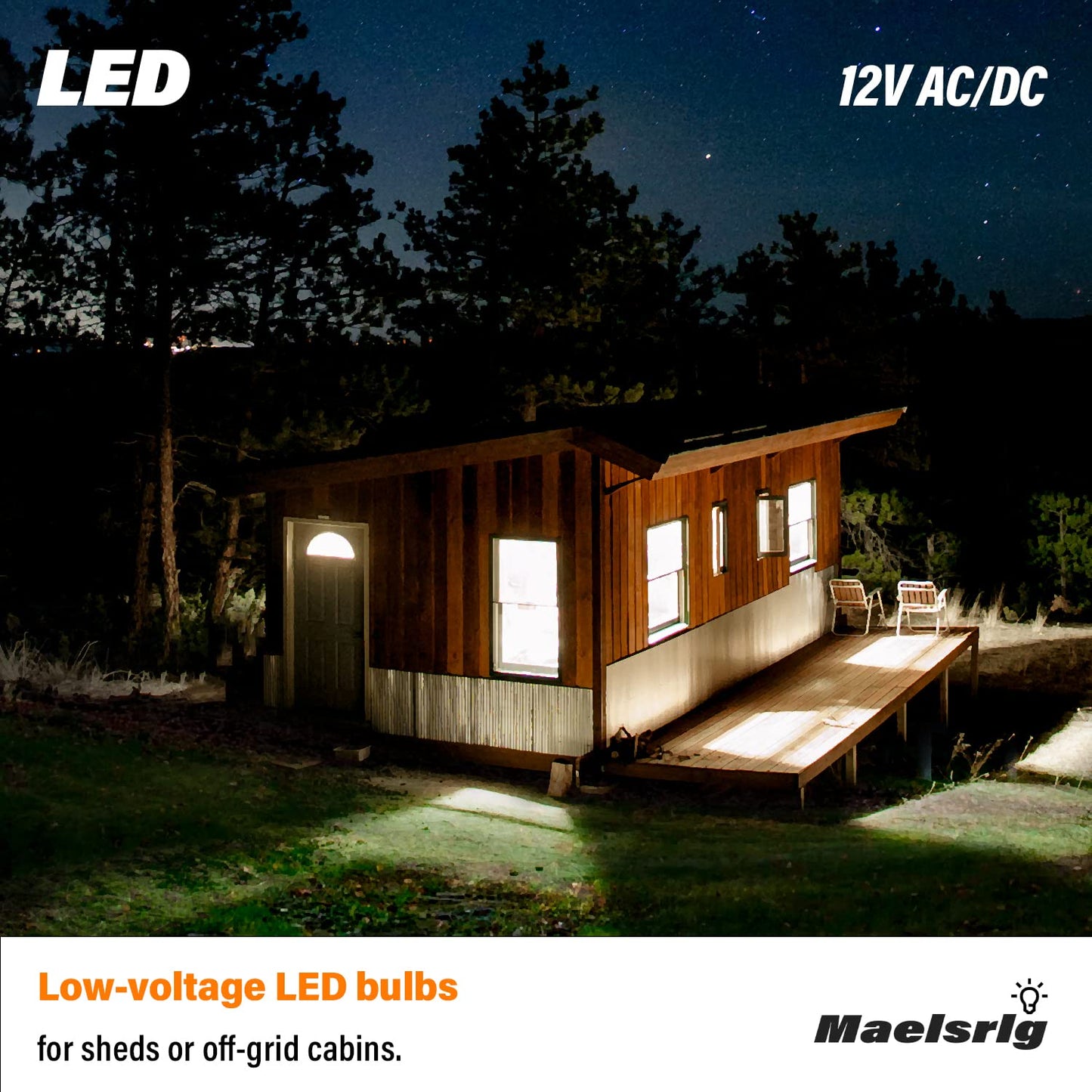 LED 12V Light Bulb, 100W Equivalent, Daylight White 5000K, 13W 1200 Lumens, 12 Volt AC/DC, Non-Dimmable E26 Base, Low Voltage Light Bulbs for Boat