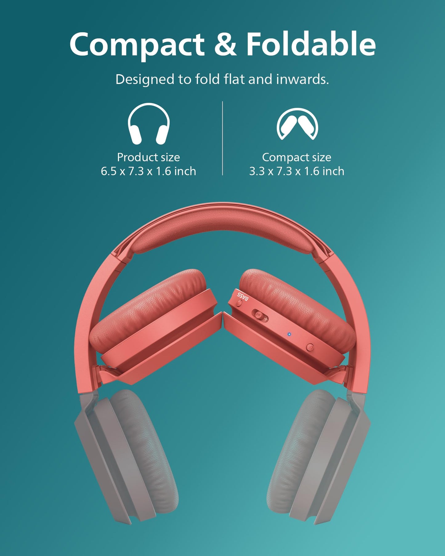 Philips H4205 Wireless Headphone,On-Ear Bluetooth Headphone with BASS Boost,Quality Sound,32mm Drivers,29-Hour Battery Life,Fast…