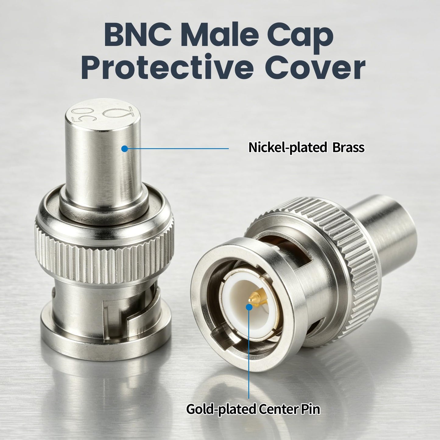 BNC Terminator, 10 Pack 50 Ohm BNC Male Cap Protective Cover for VNA, Signal Analyzers Coax Adapter Connector Coaxial Cable End