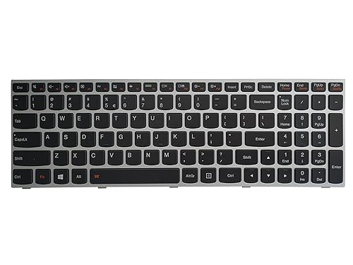 Replacement Keyboard Compatible for Lenovo IdeaPad G50-30 G50-45 G50-70 G50-80 G70-35 G70-70 G70-80 G50-70M US Layout with Backlit Frame (Silver)