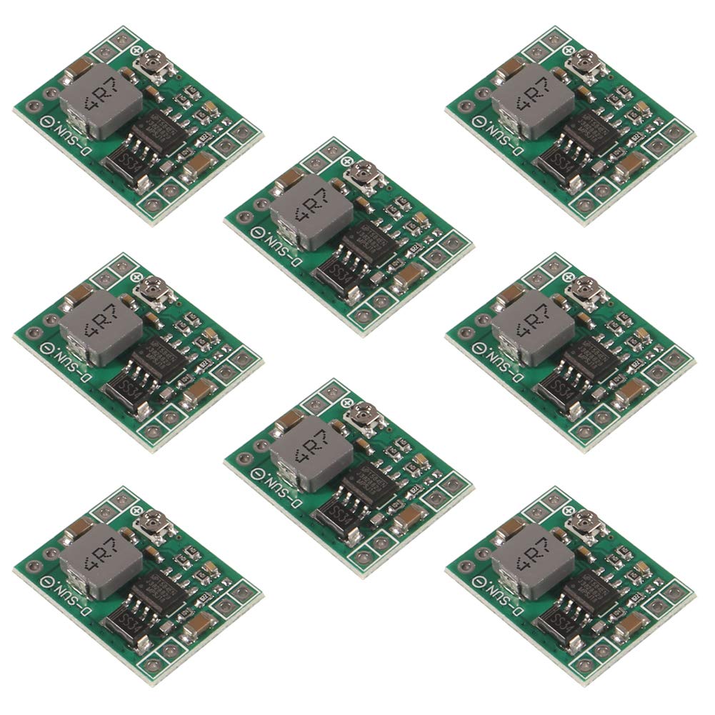 AITRIP 8 Pack Mini MP1584EN DC-DC Buck Converter Adjustable Power Supply Module 24V to 12V 9V 5V 3VCompatible with Arduino Raspberry Pi