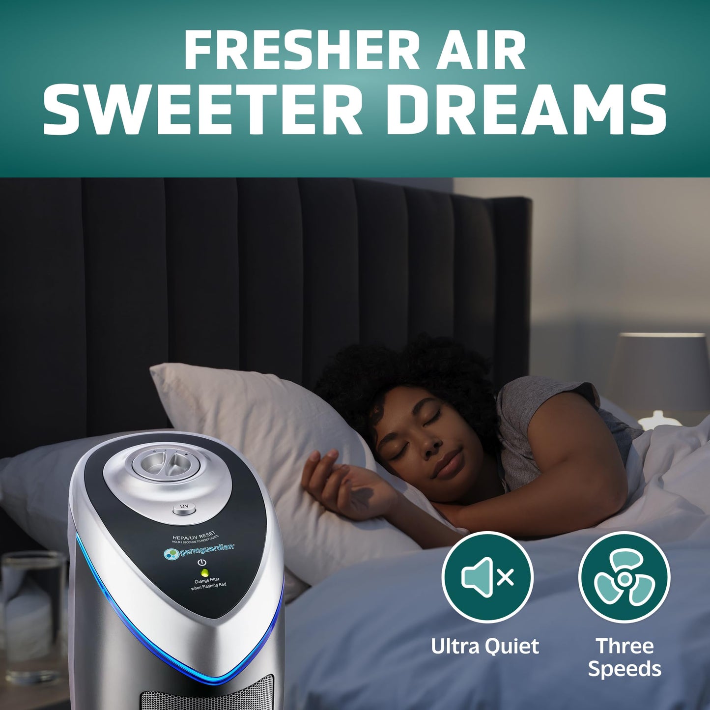 GermGuardian Air Purifier and Cannabis Filter Bundle, Large Rooms Up To 743 Sq. Ft. with Cannabis Smoke and HEPA PURE Filter, UV-C Light, AC4825EMJ