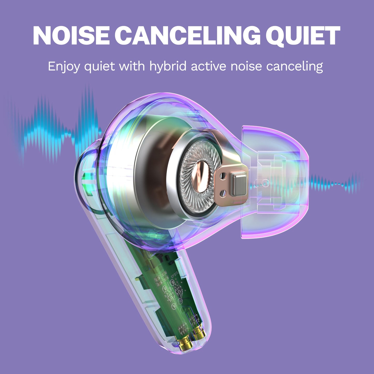 JLab, Go Pods ANC, True Wireless Earbuds, Active Noise Cancelling Bluetooth Earbuds, Lilac