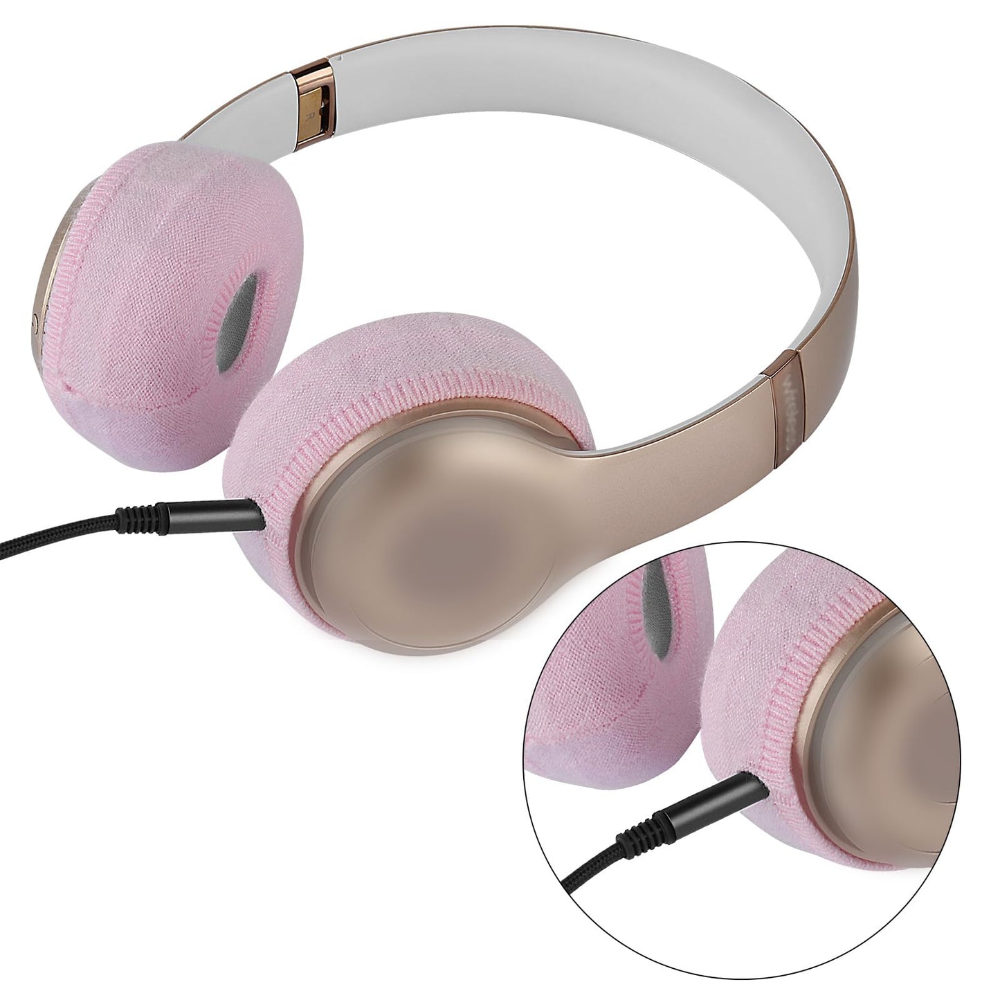 Geekria 2 Pairs Knit Headphones Ear Covers - Product Safety Certified - Washable & Stretchable Sanitary Earcup Protectors for On-Ear Headsets, Sweat