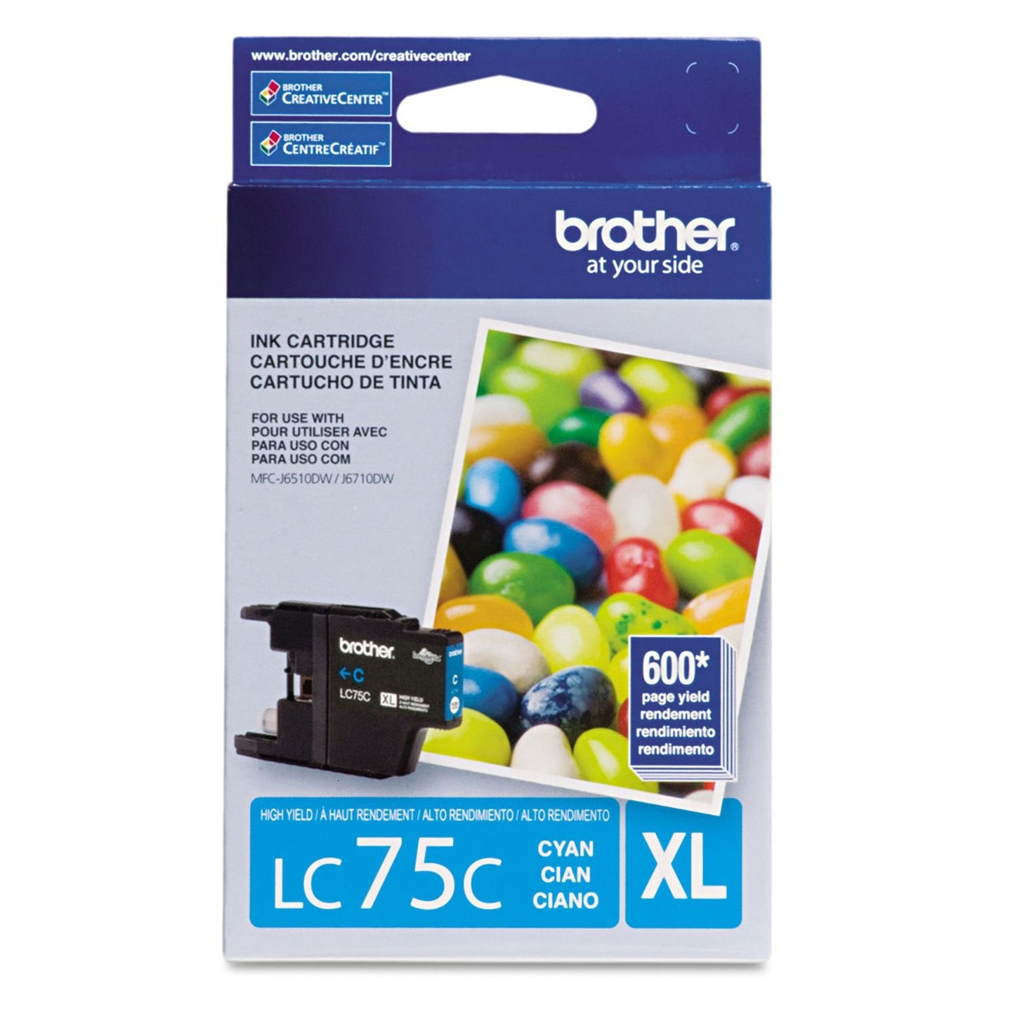 Brother LC75 Innobella High Yield Ink Cartridge, Select Color (600 Page Yield)