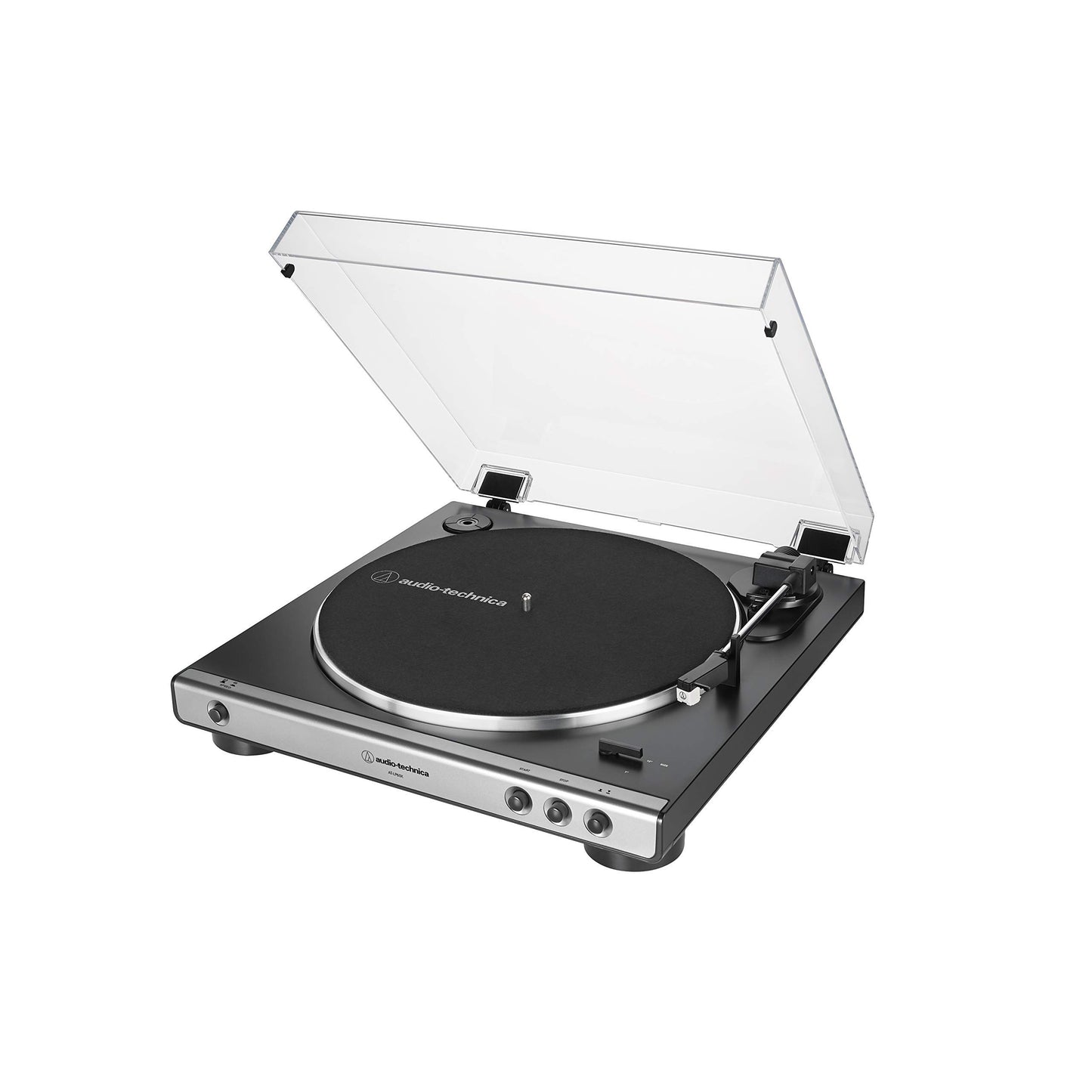 Audio-Technica at-LP60X-GM Fully Automatic Belt-Drive Stereo Turntable, Gunmetal/Black, Hi-Fidelity, Plays 33 -1/3 and 45 RPM Vinyl Records, Dust