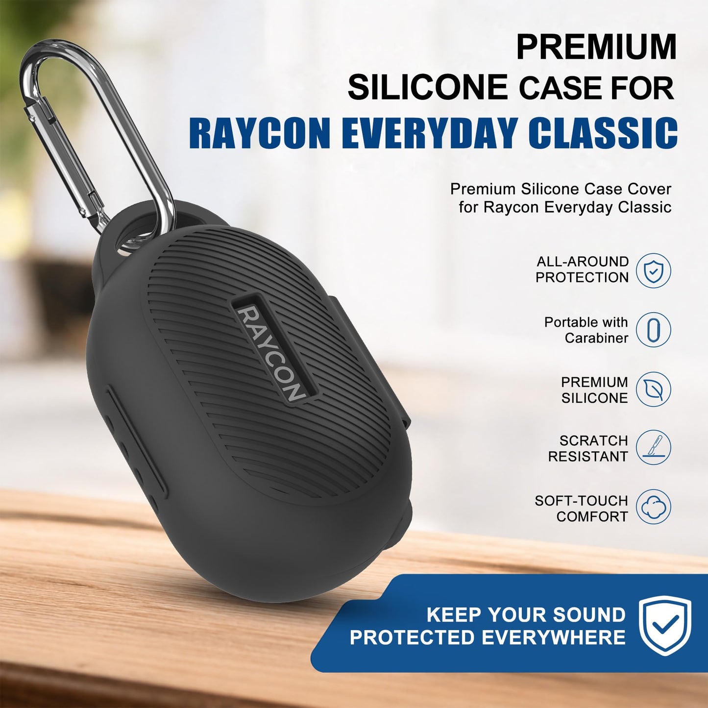 DZHAXIE Case for Raycon Everyday Classic Headphones, Shockproof Soft Silicone Case for Raycon Earbuds Bluetooth Wireless, Ultra-Lightweight Protective