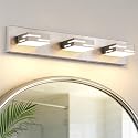 MKBNG 3-Light 5CCT Modern Bathroom Vanity Light Fixtures, 24-Inch 350° Rotatable LED Vanity Lights Over Mirror, Dimmable Brushed Nickel Wall Sconce