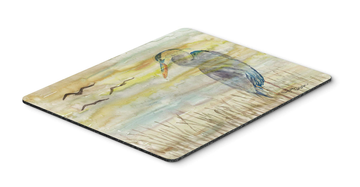 Caroline's Treasures SC2020MP Blue Heron Yellow Sky Mouse Pad, Hot Pad or Trivet for Home Office Gaming Working Computers Laptop Mouse Mat,Washable
