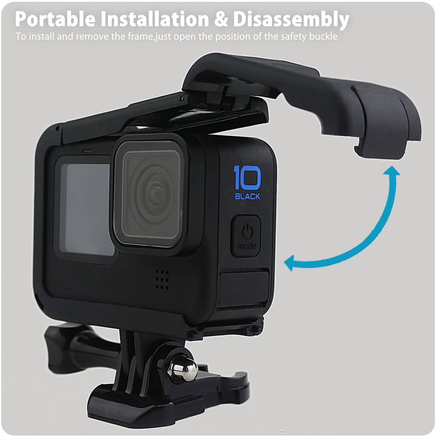 FitStill Protective Accessories Kit Frame Mount Housing Case Compatible with Go Pro Hero 13/12/11/10/9 Black, Vlog Cage with Cold Shoe Adapter &Side