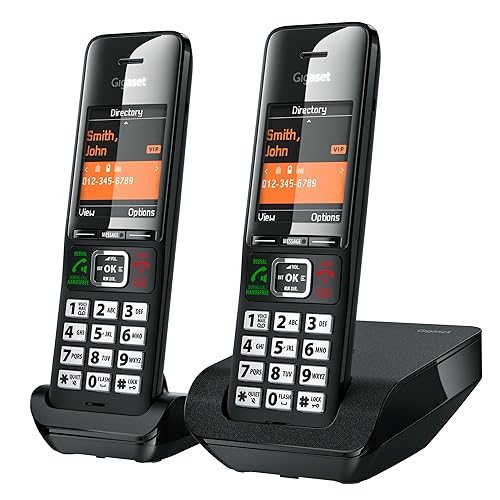Gigaset Comfort 552 Duo - 2 Cordless Phones - Made in Germany - Elegant Design - Hands-Free Mode - Comfort Call Protection - Phone Book for 200