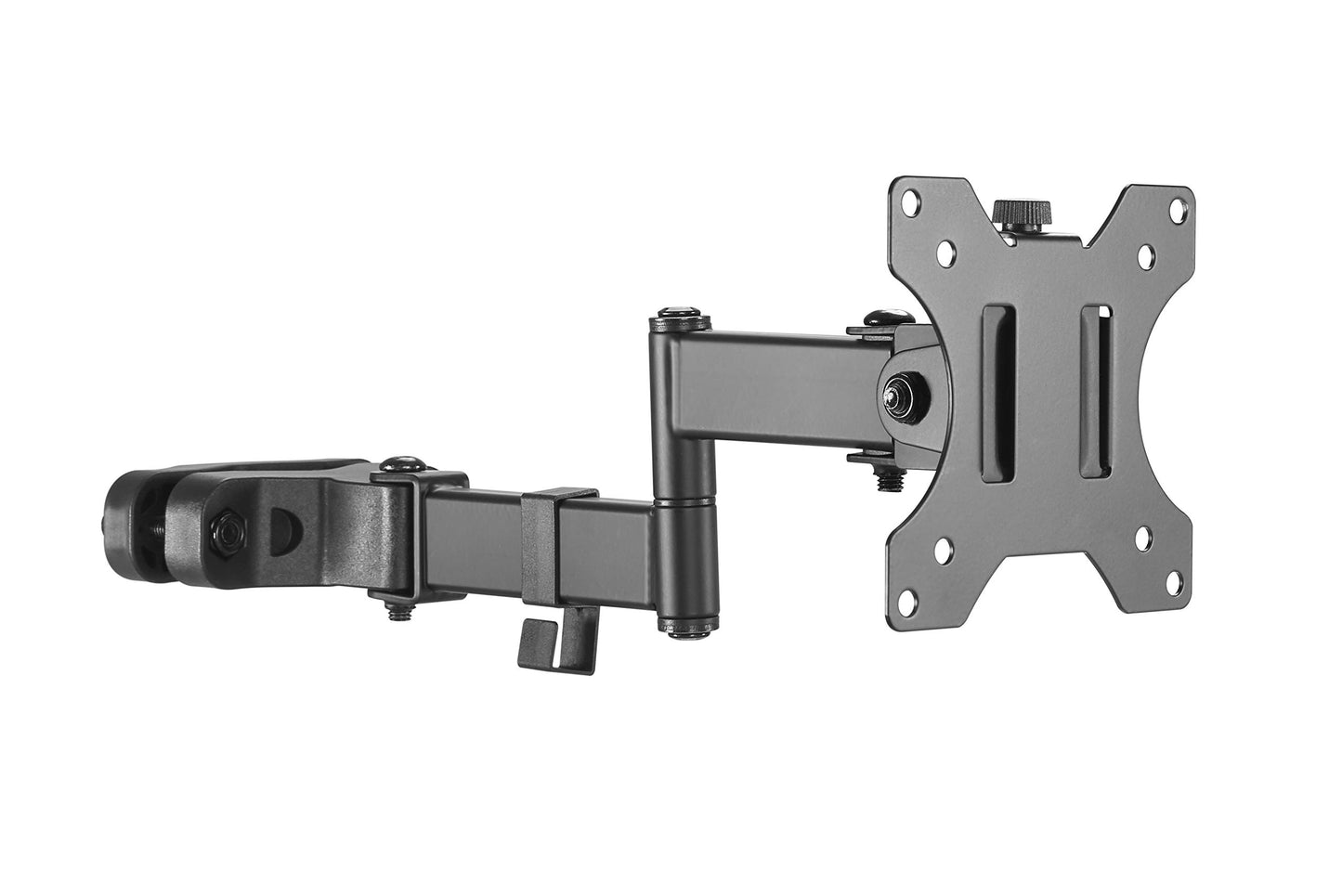 AMER Universal Full Motion Pole Mount Monitor Arm with Removable 75mm and 100mm VESA Plate, Fits 17 to 32 inch Screens, Black, PM111