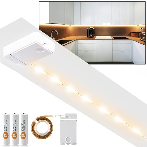 POWER PRACTICAL Luminoodle Under Cabinet Lighting - Click LED Light Strip for Shelves, Kitchen Cabinets, & Furniture, 1-Pack Includes Power Button