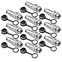 DIYhz GX16 2 Pins Panel Metal Mount Circular Metal Aviation Connector Adapter Male Female Plug Socket with Waterproof Cap (10 Pcs)