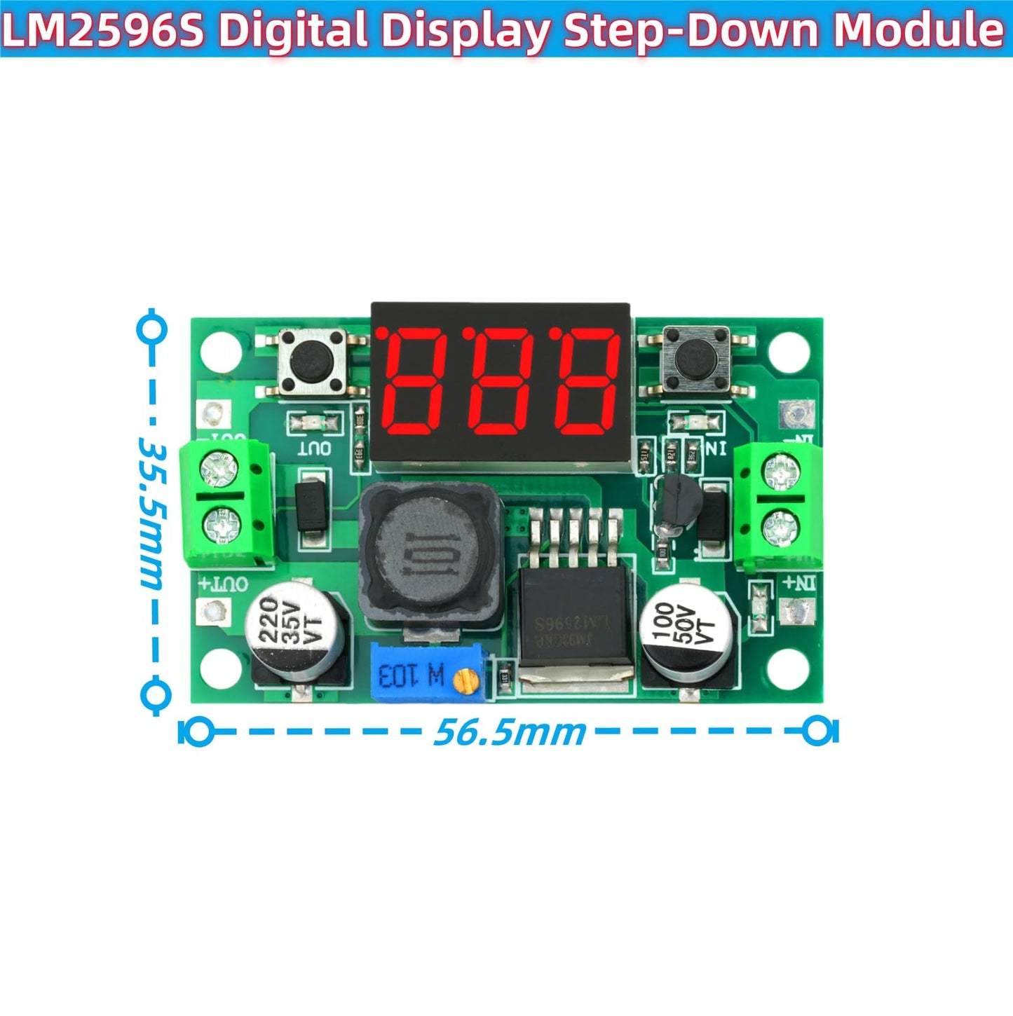 MTDELE 3Pcs LM2596 DC-DC Buck Converter Module Adjustable 4.0-40V Input Voltage Conversion 1.25V-37V Output Voltage with LED Digital Display