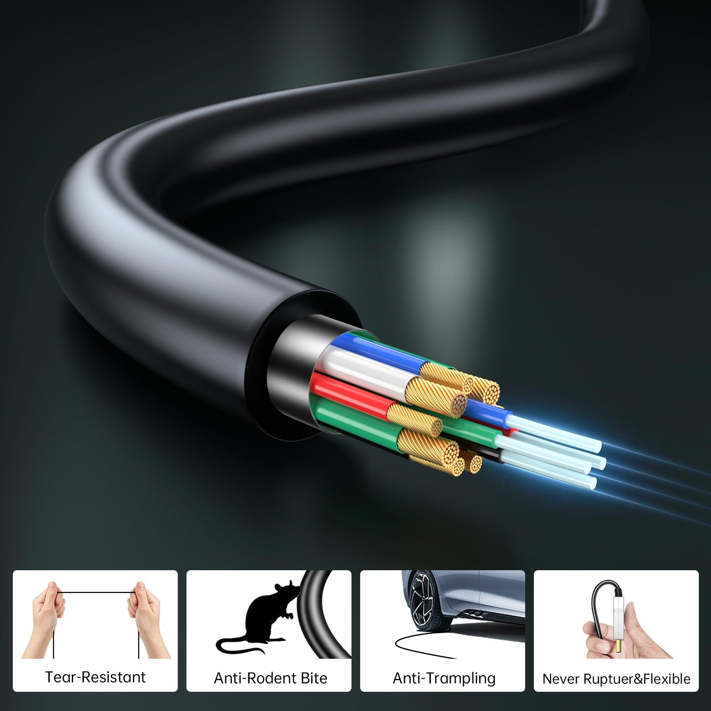 FeizLink 8K Fiber Optic HDMI Cable 3FT, 48Gbps Ultra High Speed HDMI 2.1 Cable, Support 8K60Hz 4K120Hz HDR eARC HDCP 2.2&2.3, HDMI Cord Compatible