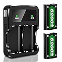 Ponkor Rechargeable Battery Packs for Series X|S/Xbox One, 2 x 6200 mWh Batteries with Charger for Xbox One S/X/Elite Controller Battery Pack Xbox