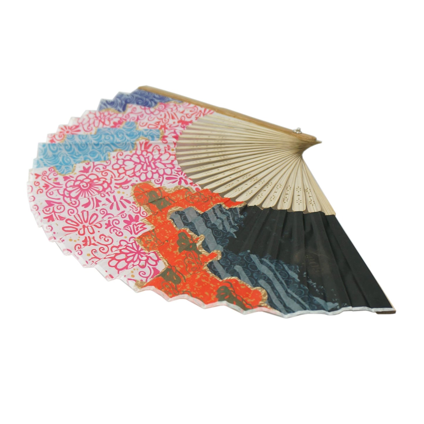 Salutto Hand Fan with Beautiful Fabric Printed