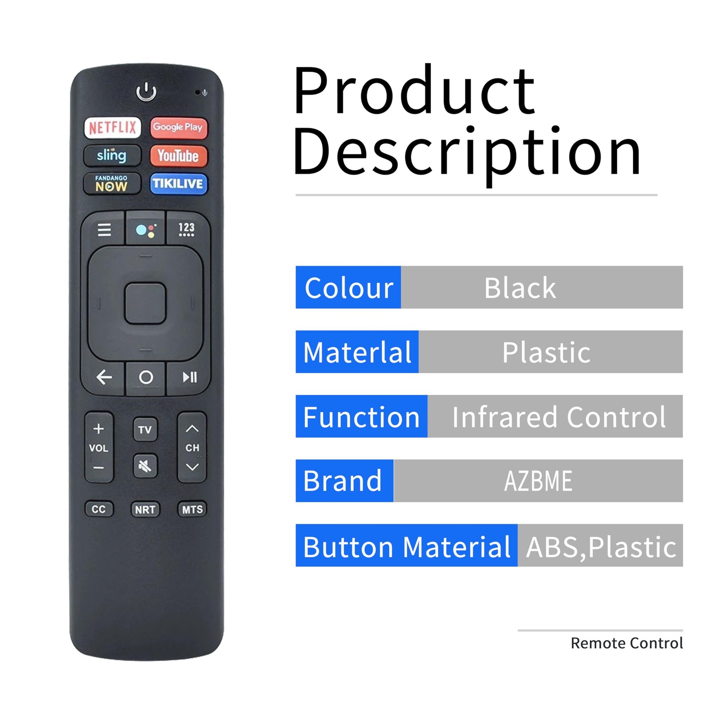 ERF3A69 Replacement Remote Control for Sharp Hisense Android Smart TV ERF3N69H ERF3F69V ERF3I69V ERF3B69 ERF3R69H ERF3I69H 55H9100E 655H9100E 65H9808