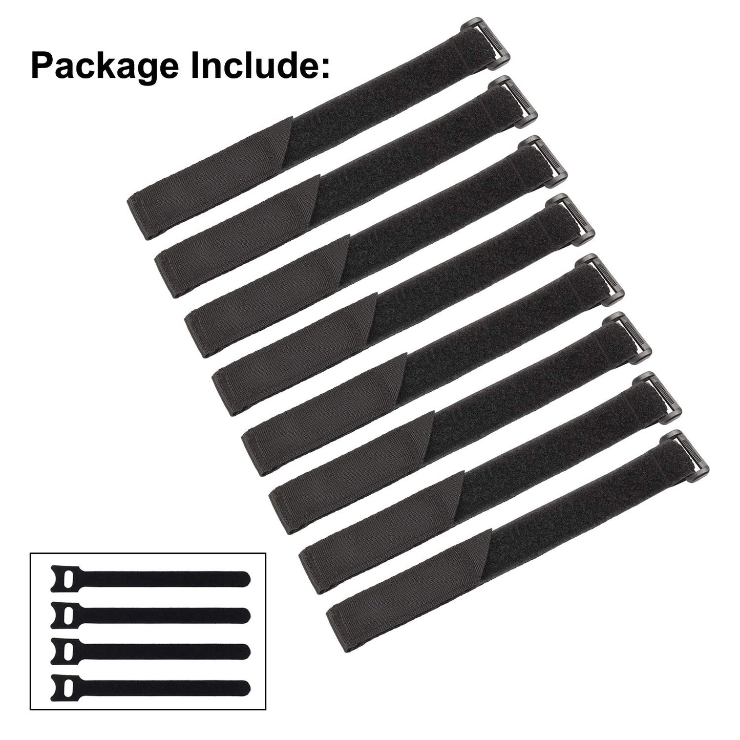 Ayaport Cinch Straps 1" x 12"-8Pack, Sturdy & Reusable Hook and Loop Covered with Nylon Webbing Securing Buckle Straps for All Purpose Cord Wrap