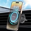 PTz Worlds Magnetic Phone Holder for Car - Metal Hook, Compatible with iPhone, Easy Installation, Secure Hold, 360 Rotation, 20-Day Satisfaction
