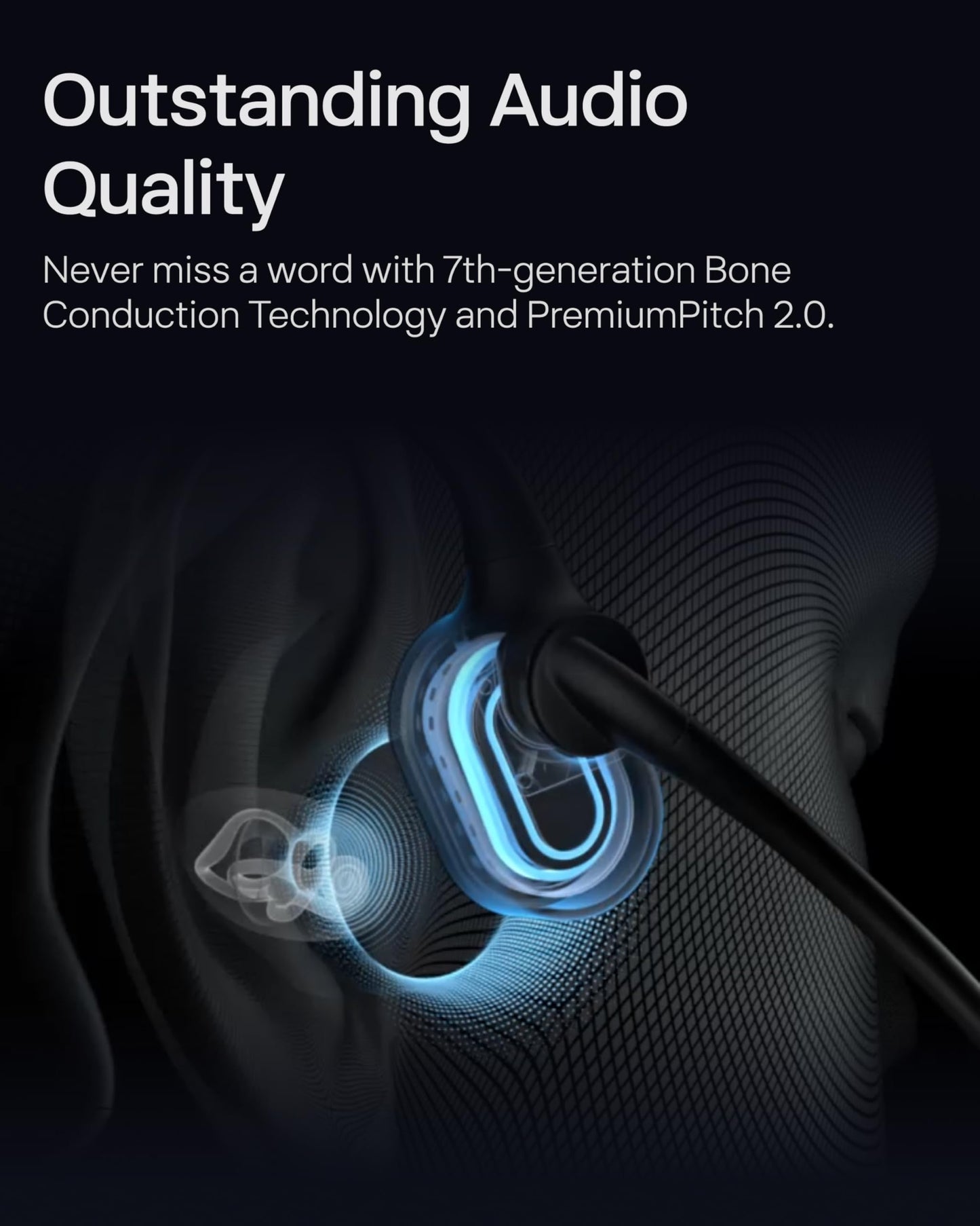 SHOKZ OpenComm2 Open-Ear Bluetooth Headset, Noise-Canceling Mic