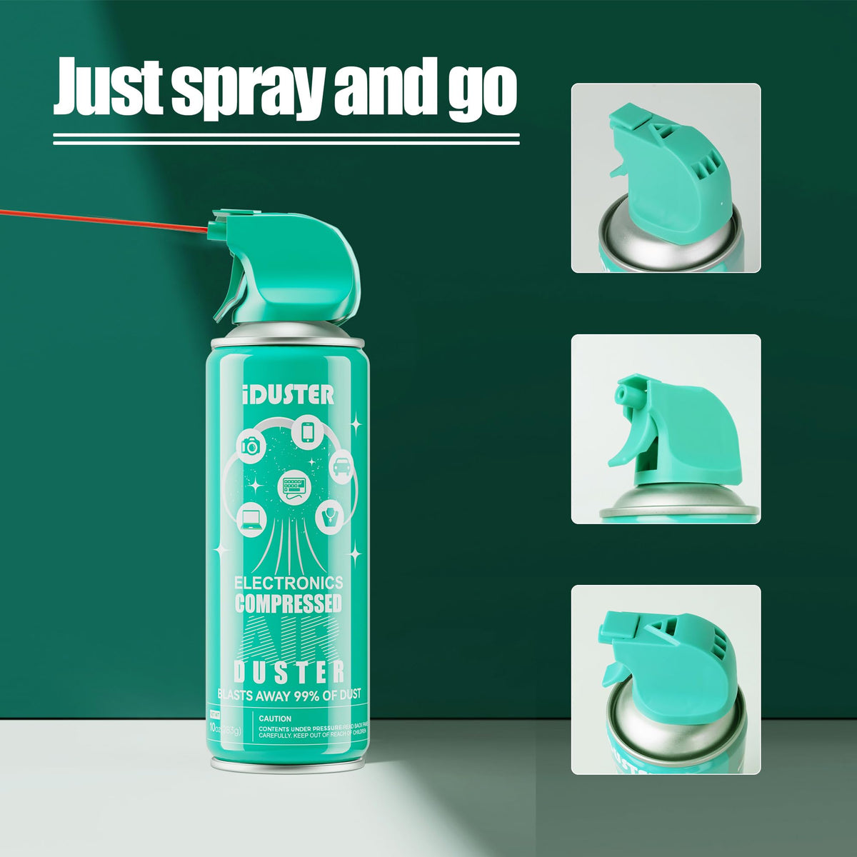 3PCS 10oz Compressed Canned Air Duster for Computer - iDuster Disposable Electronic Keyboard Cleaner for Cleaning Duster