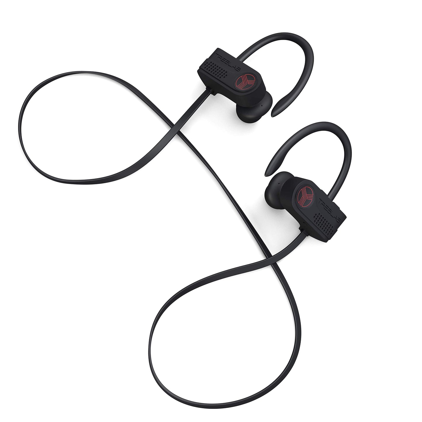 TREBLAB XR700 Wireless Earbuds - Bluetooth 5.0, IPX7 Waterproof, Noise Cancelling, Adjustable Earhooks, 9H Battery, Deep Bass, Mic - Sports Running