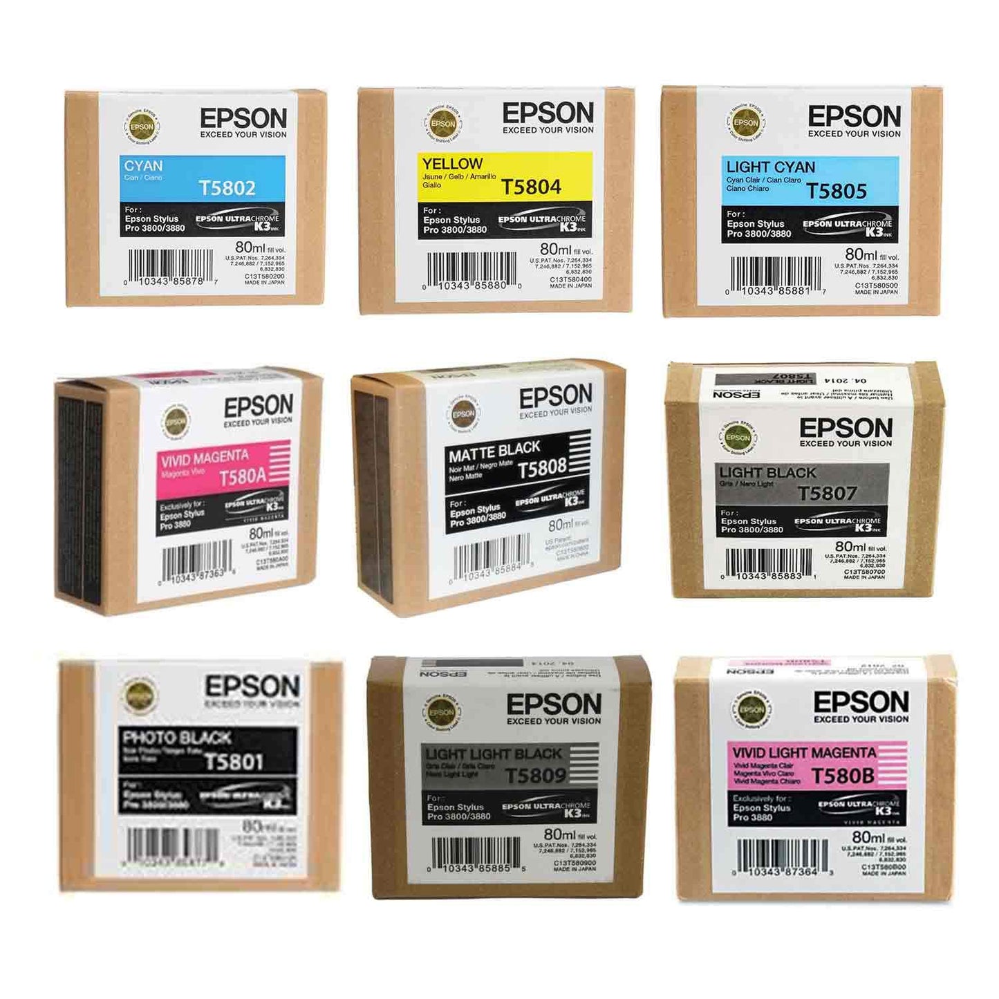 Epson Complete Ink Cartridge Set for Stylus Photo 3880 Printer IESK3880C