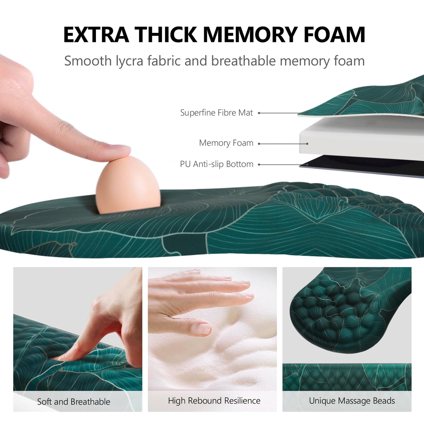 Mouse Pad Wrist Support, Laokiiy 2 in1 Keyboard Wrist Rest+ Ergonomic Mouse Pad, Non-Slip Wrist Rest for Computer Keyboard, Made Easy Typing & Relieve