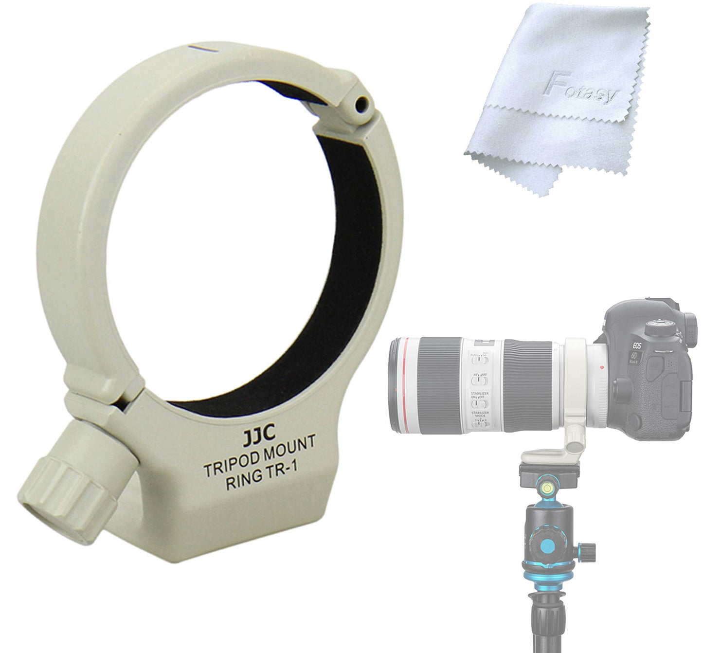 JJC Tripod Collar Mount Ring, Compatible with Canon EF 70-200mm f/4L /EF 70-200mm f/4L is/EF 70-200mm f/4L is II USM Lens, Replaces Tripod Ring A-2