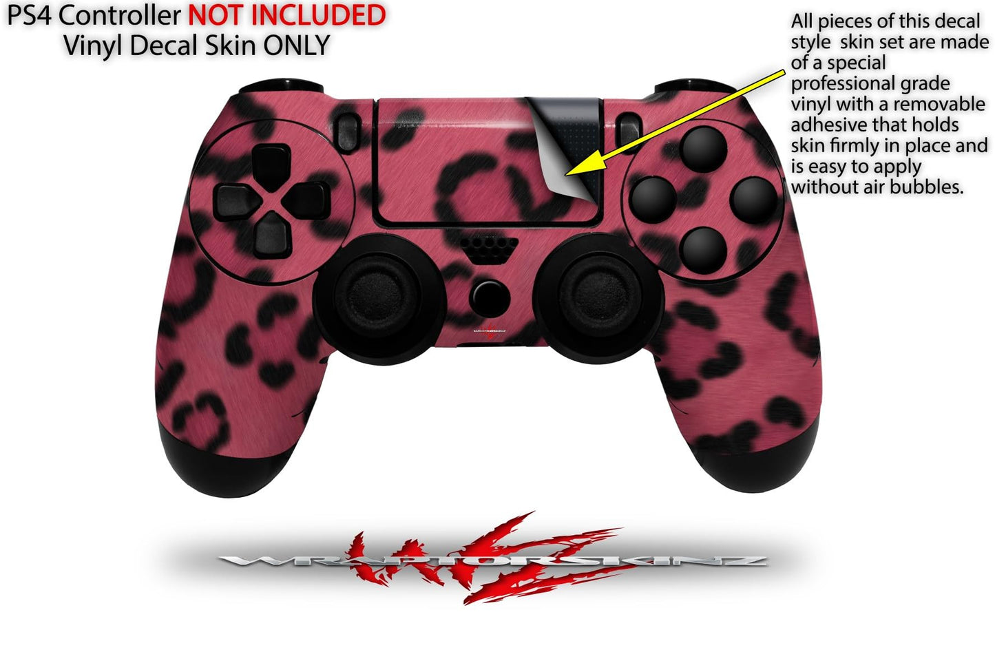 WraptorSkinz Decal Vinyl Skin Compatible with Sony PlayStation 4 Controller Leopard Skin Pink (Controller NOT Included)
