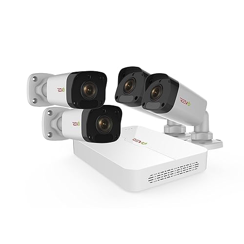 REVO America Ultra HD 4 Ch. 1TB HDD IP NVR Video Surveillance System, 4 x 1080p Bullet Security Cameras - Remote Access via Smart Phone, Tablet, PC