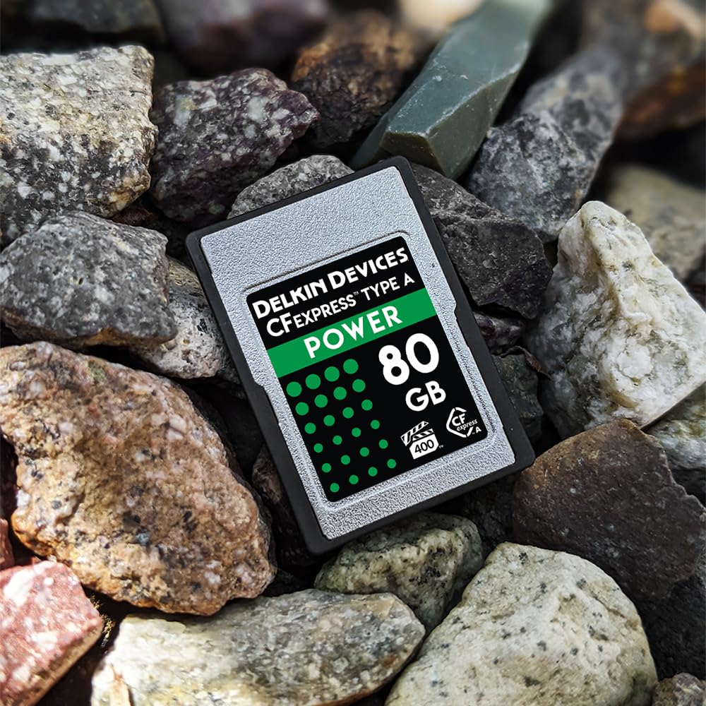 Delkin Devices 80GB Power CFexpress Type A VPG-400 Memory Card - DCFXAPWR80, Silver