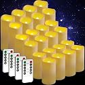 24 Pack Flameless Candles Battery Operated Waterproof Led Candles (D:2.2" X H:3" 4" 5") Candles with 4 Remotes Control for Wedding, Party, Birthday