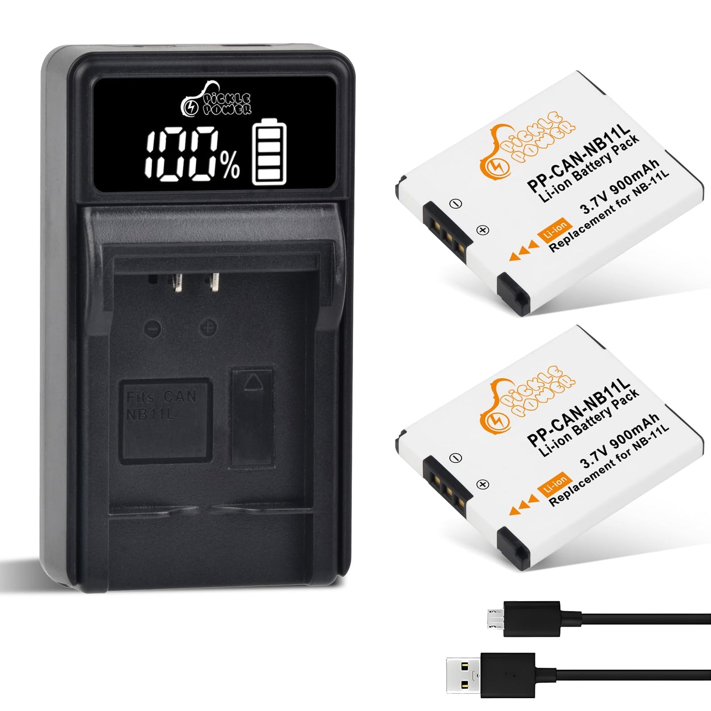 Pickle Power NB-11L NB-11LH Battery and Charger for Canon PowerShot ELPH 190 is, ELPH 180, ELPH 110 HS, A2300 is, A2400 is, A2500, A3400 is, SX400