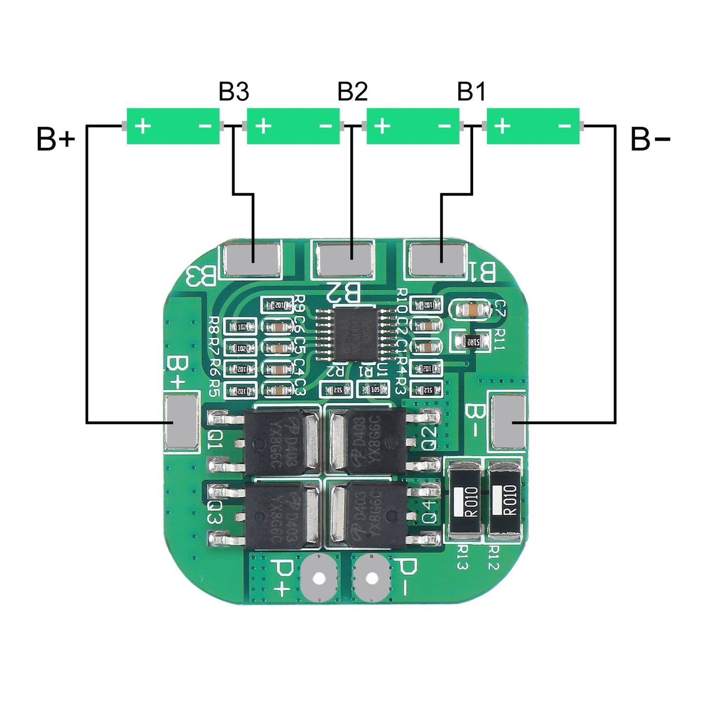 4Pcs 4S 14.8V/16.8V BMS 18 650 Lith ium Battery Protection Board Charger Protection Module with Overcharge/Over-Discharge/Over-Current/Short Circuit…