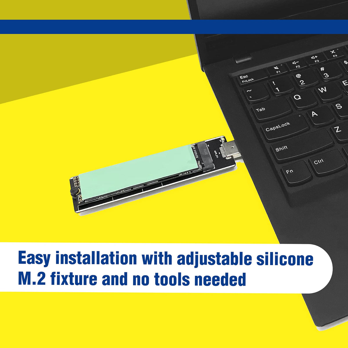 MICRO CONNECTORS M.2 NVMe & SATA SSD to USB 3.2 Gen 2x1 Type-A Adapter (NVME-S32USBA), Black