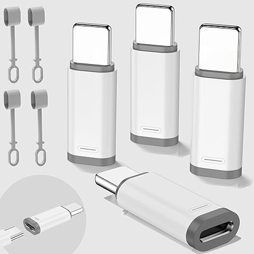 Liaoan 4-Piece USB C to IP Adapter, Supporting 36W Fast Charging and Data Transfer. IP Male to USB C Female Adapter, Does not Support Headphone…
