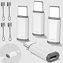 Liaoan 4-Piece USB C to IP Adapter, Supporting 36W Fast Charging and Data Transfer. IP Male to USB C Female Adapter, Does not Support Headphone…